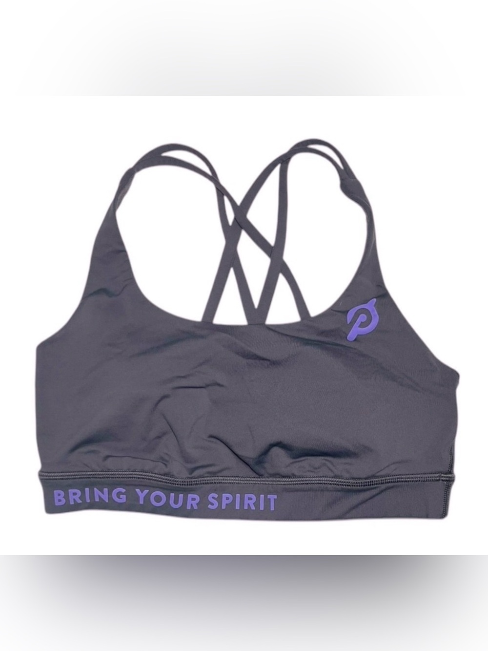 Lululemon x Peloton Bring Your Spirit Energy Bra gray cross-cross size 6